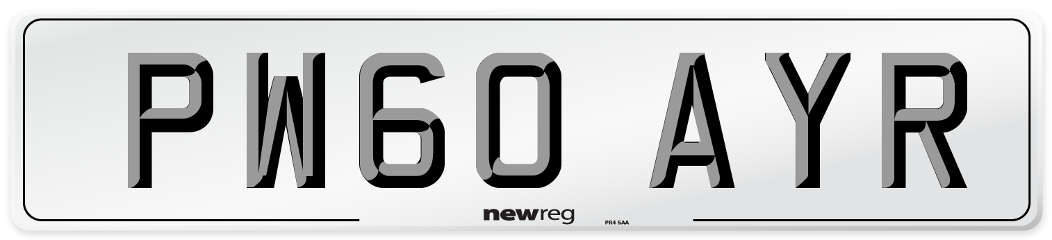 PW60 AYR Number Plate from New Reg